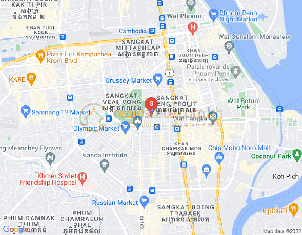 オリンピック, ボンケンコン, プノンペンの地図