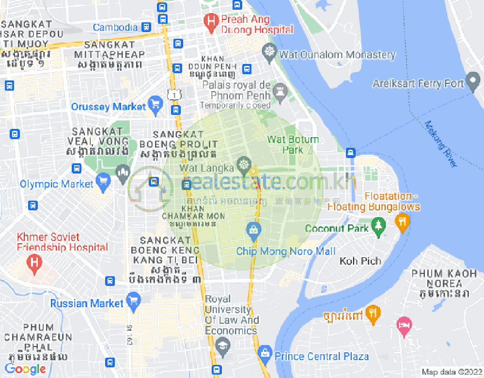 만경강2부구(BKK2), 벙껭깡, 프놈펜 지도
