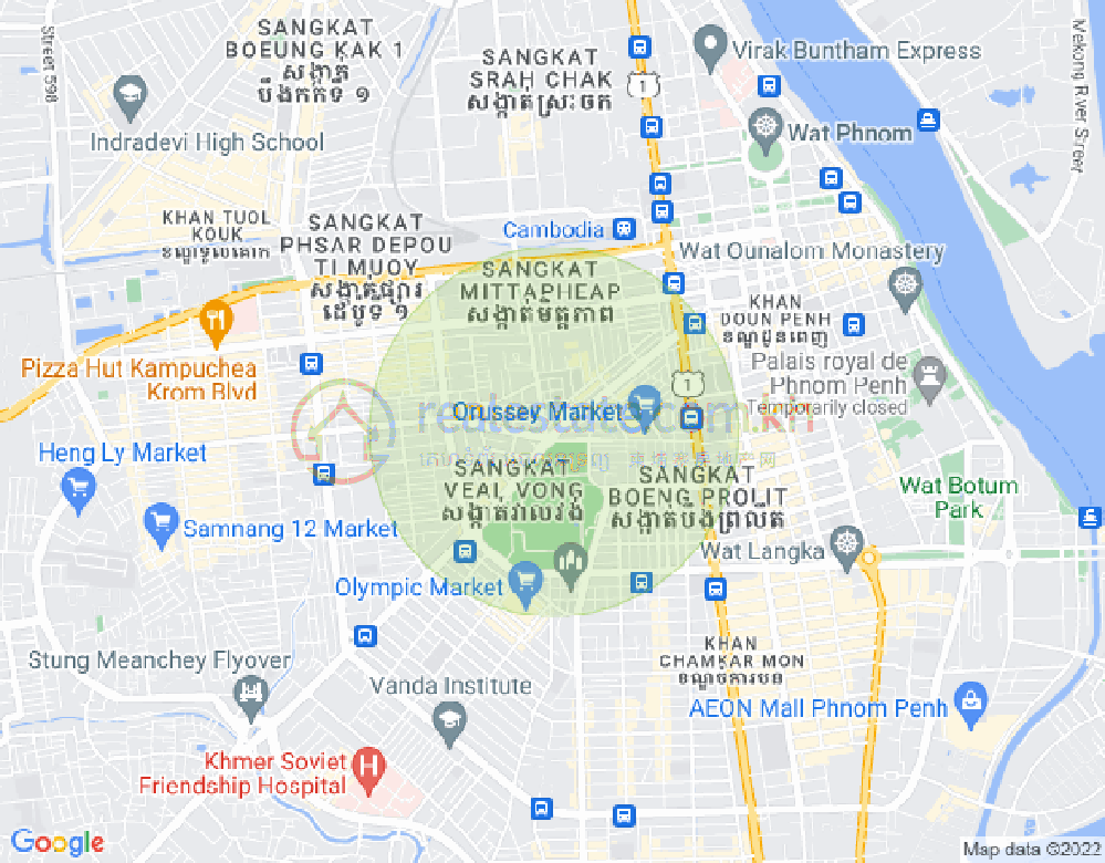 Veal Vong镇, 马卡拉区, 金边地图