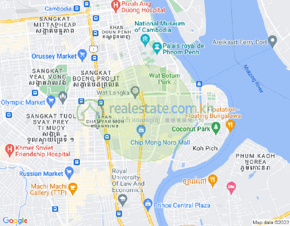 Map of BKK 1, Boeng Keng Kang, Phnom Penh