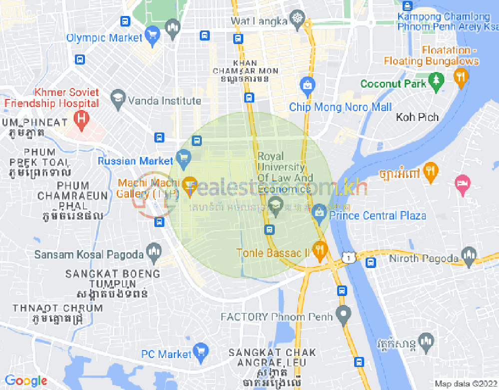 Mapa: G, Boeung Trabek, Chamkarmon, Phnom Penh