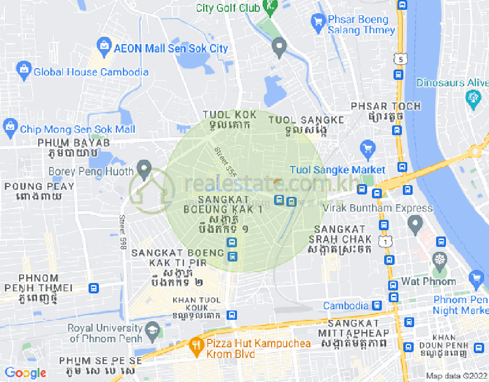 แผนที่ บึงกัก 1, ตuolโกก, พนมเปญ