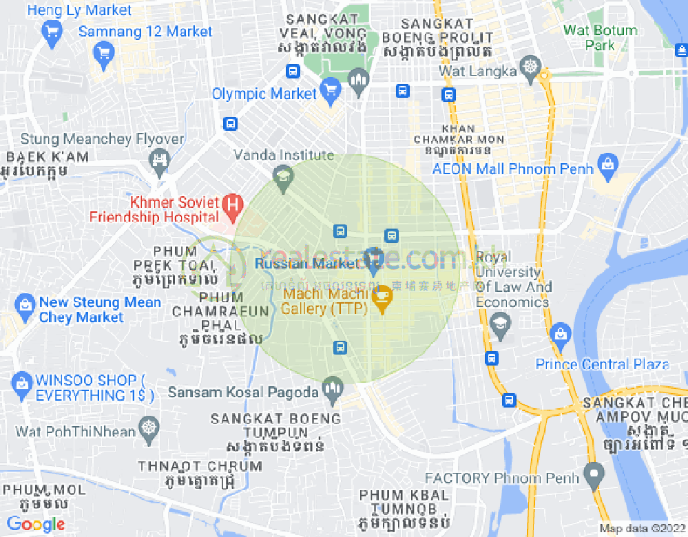 Map of Toul Tum Poung 1, Chamkarmon, Phnom Penh