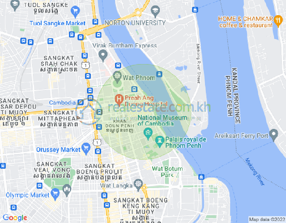 Carte de Phsar Kandal I, Daun Penh, Phnom Penh