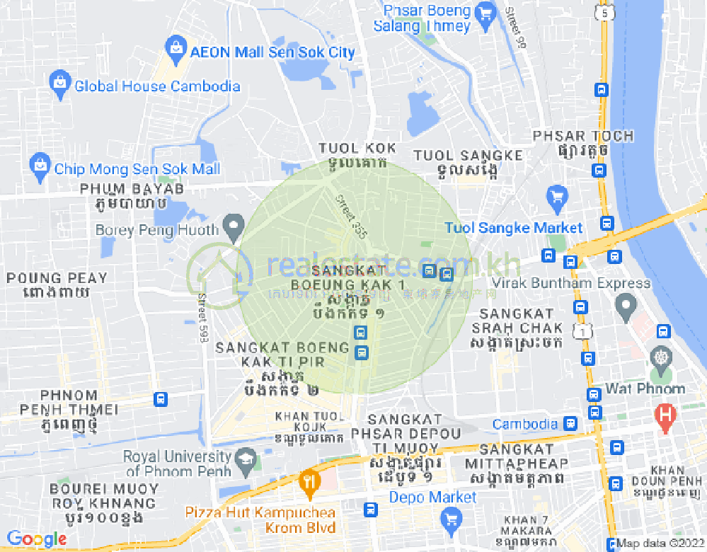 万谷湖1分区, 堆谷区, 金边地图
