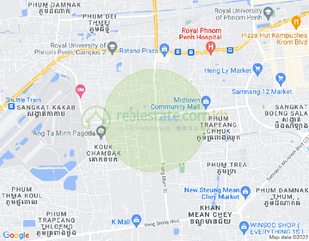 Tuek Thla屯, 森速区, 金边地图