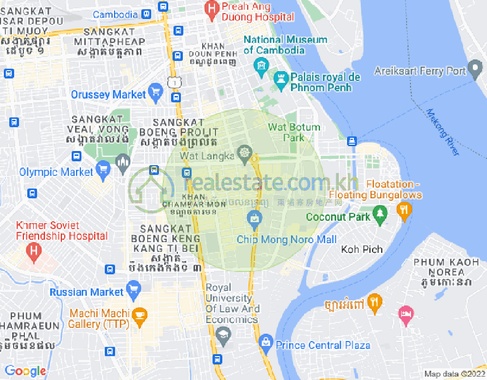 Map of BKK 1, Boeng Keng Kang, Phnom Penh