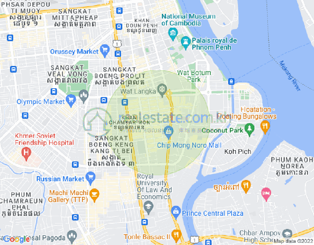 Map of BKK 1, Boeng Keng Kang, Phnom Penh