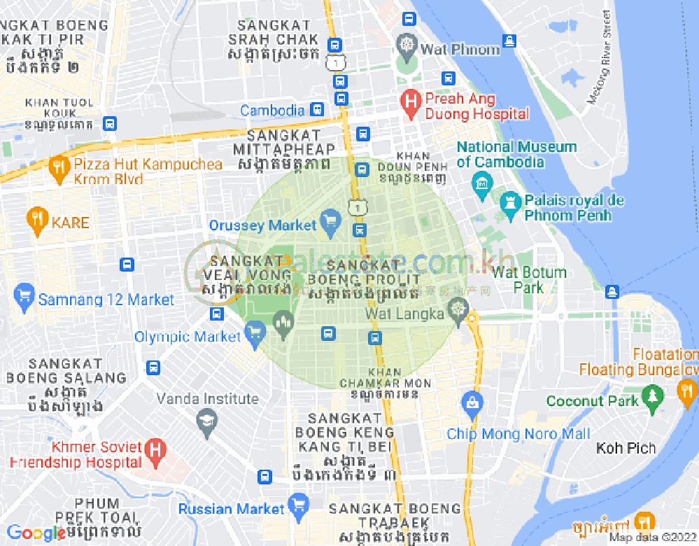 ブンプロリット, 7マカラ, プノンペンの地図