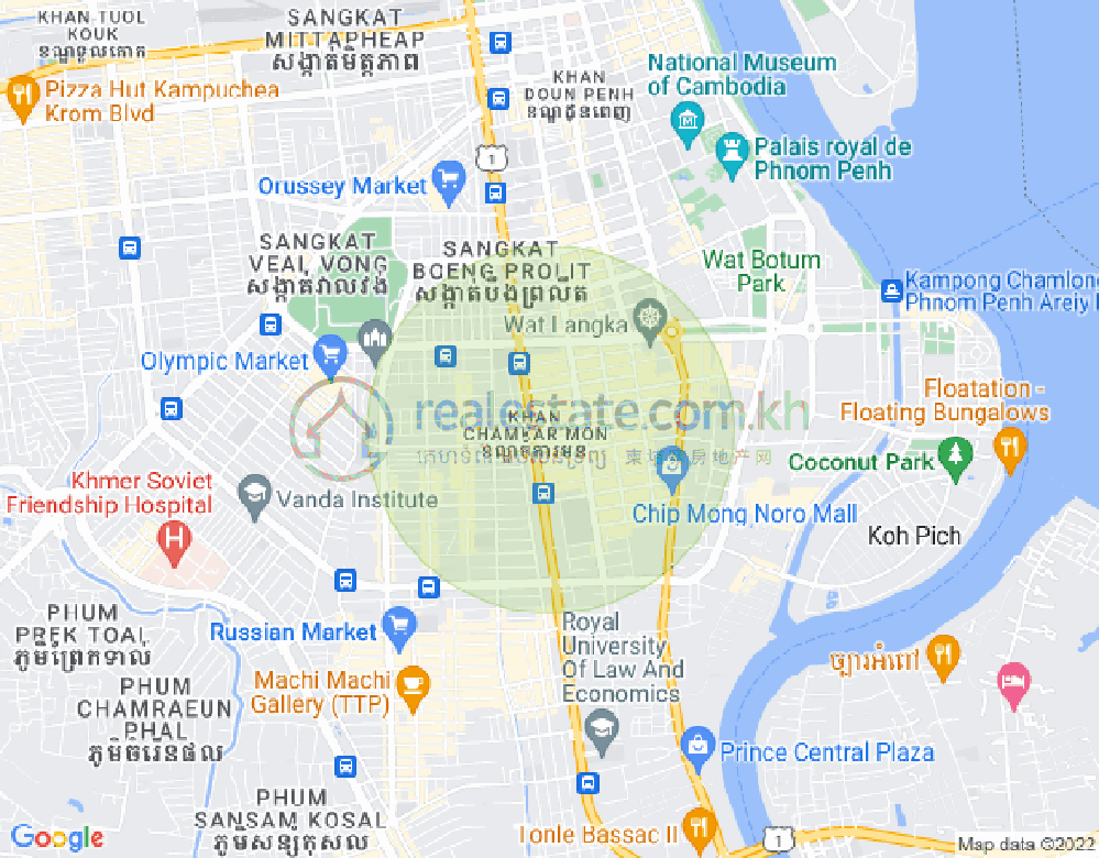 Map of BKK 1, Boeng Keng Kang, Phnom Penh