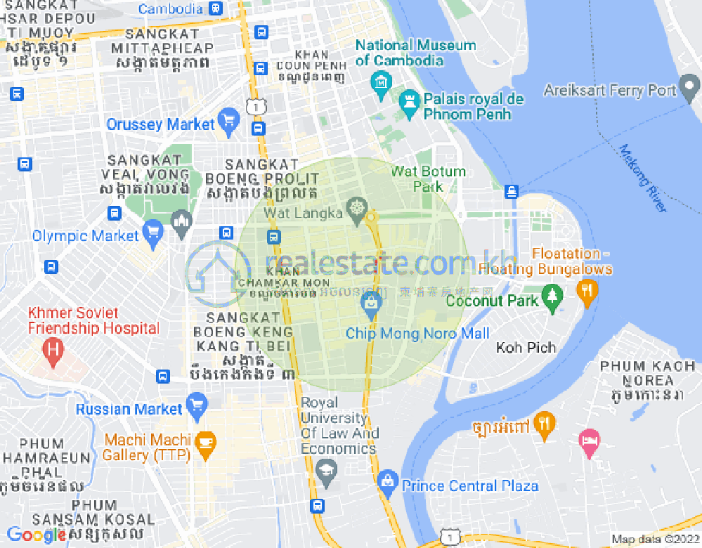 Carte de BKK 1, Boeng Keng Kang, Phnom Penh