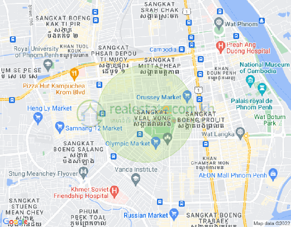 Map of Veal Vong, 7 Makara, Phnom Penh
