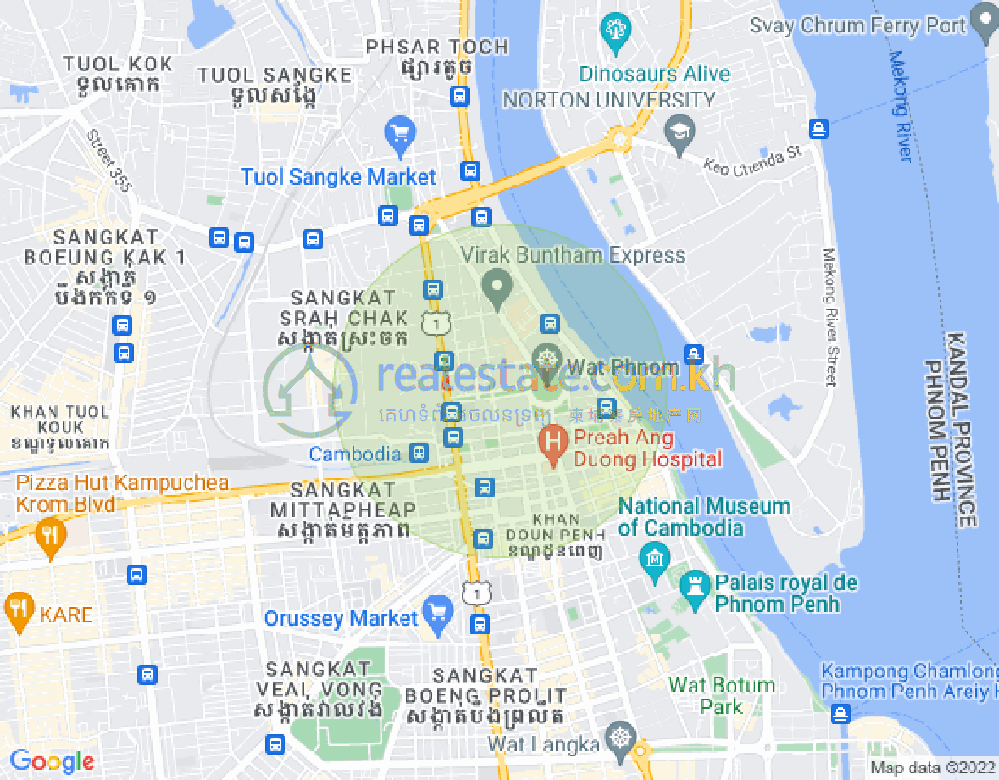 Carte de Phsar Chas, Daun Penh, Phnom Penh