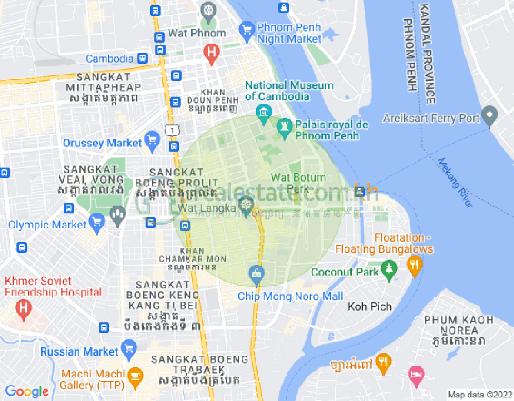 Carte de Chakto Mukh, Daun Penh, Phnom Penh