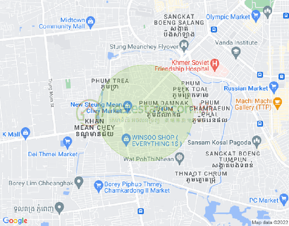 Stueng Mean chey区, 棉芷区, 金边地图