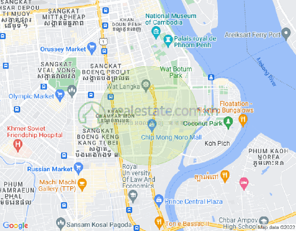 Carte de BKK 1, Boeng Keng Kang, Phnom Penh