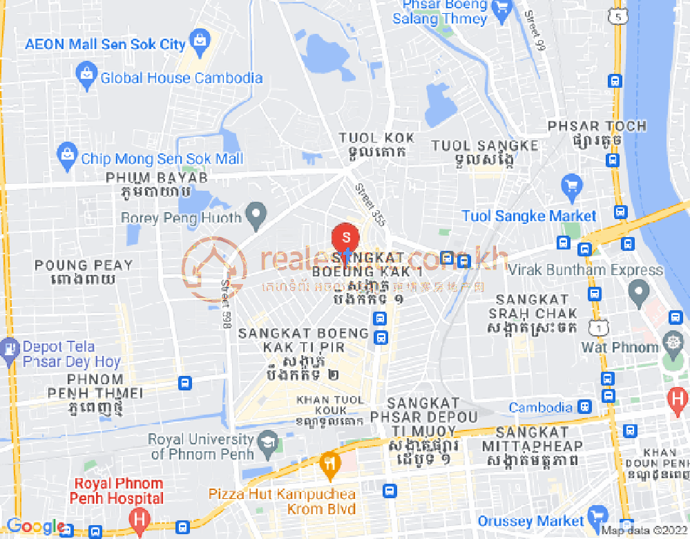 万谷湖1分区, 堆谷区, 金边地图