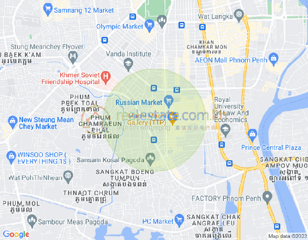 Carte de Toul Tum Poung 1, Chamkarmon, Phnom Penh