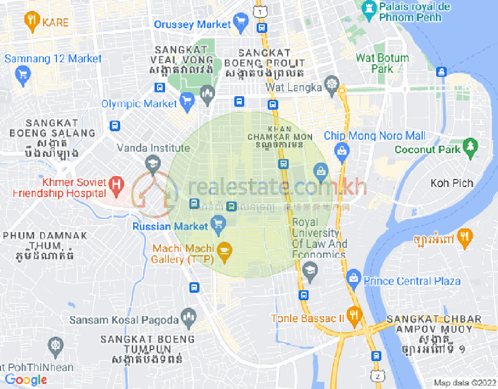 Mapa: BKK 3, Boeng Keng Kang, Phnom Penh