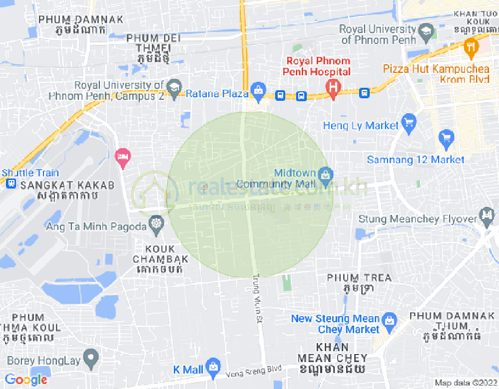 Mapa: Tuek Thla, Sen Sok, Phnom Penh