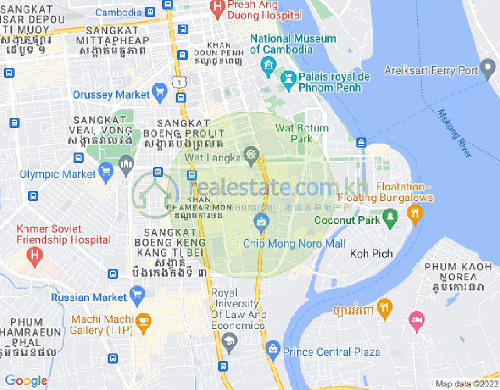 Mapa: BKK 2, Boeng Keng Kang, Phnom Penh