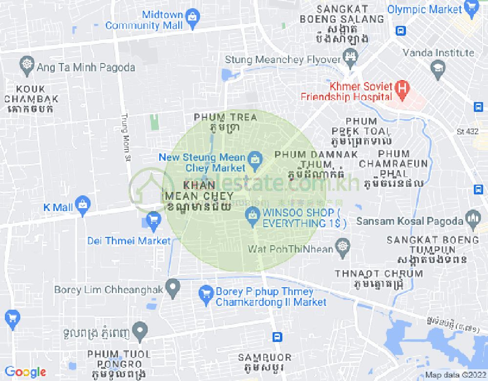 แผนที่ สตึงเมียนเจย, เมียนเจ็ย, พนมเปญ