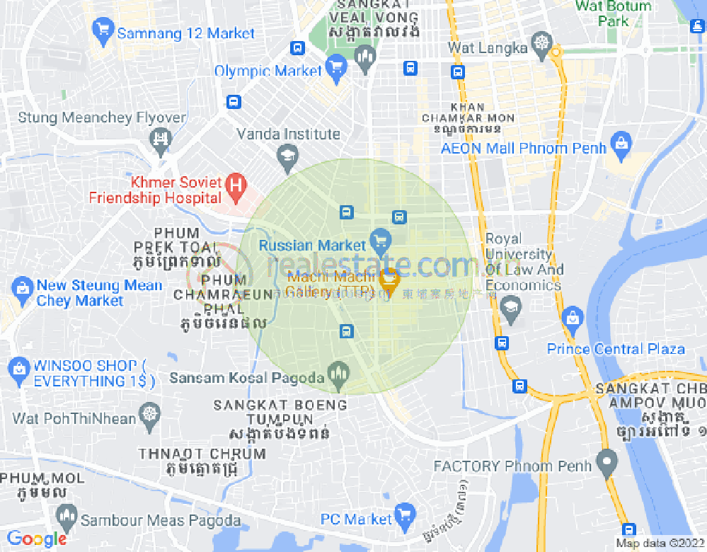 Carte de Toul Tum Poung 1, Chamkarmon, Phnom Penh