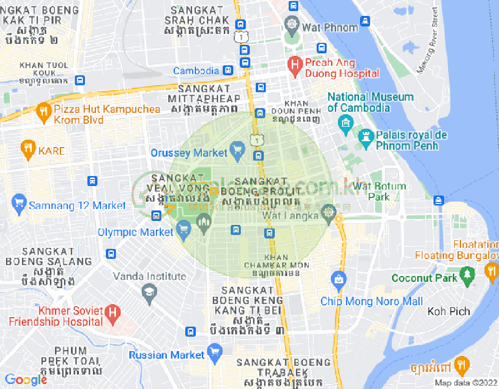 Boeung Prolit分区, 马卡拉区, 金边地图