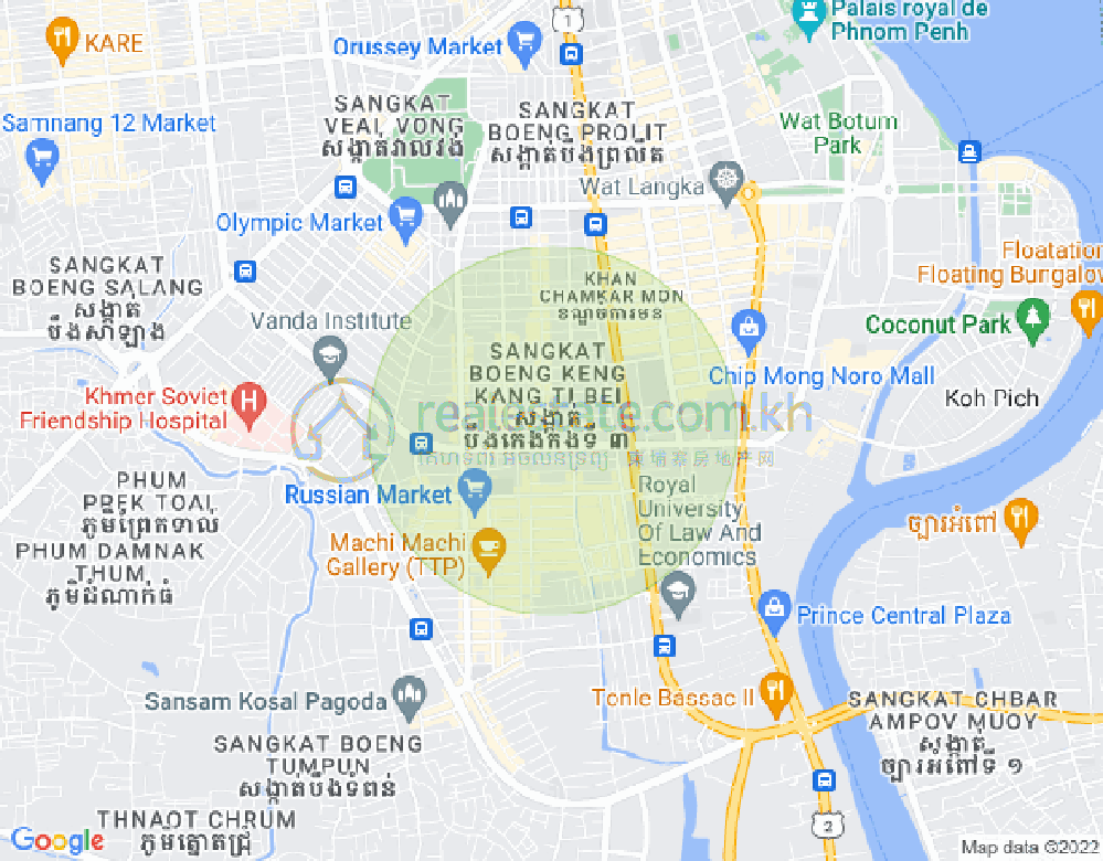 Mapa: BKK 3, Boeng Keng Kang, Phnom Penh