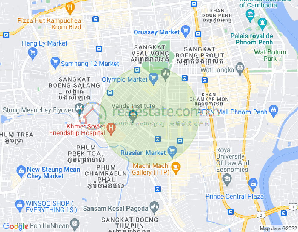 Toul Svay Prey 1镇, 波哥堪, 金边地图