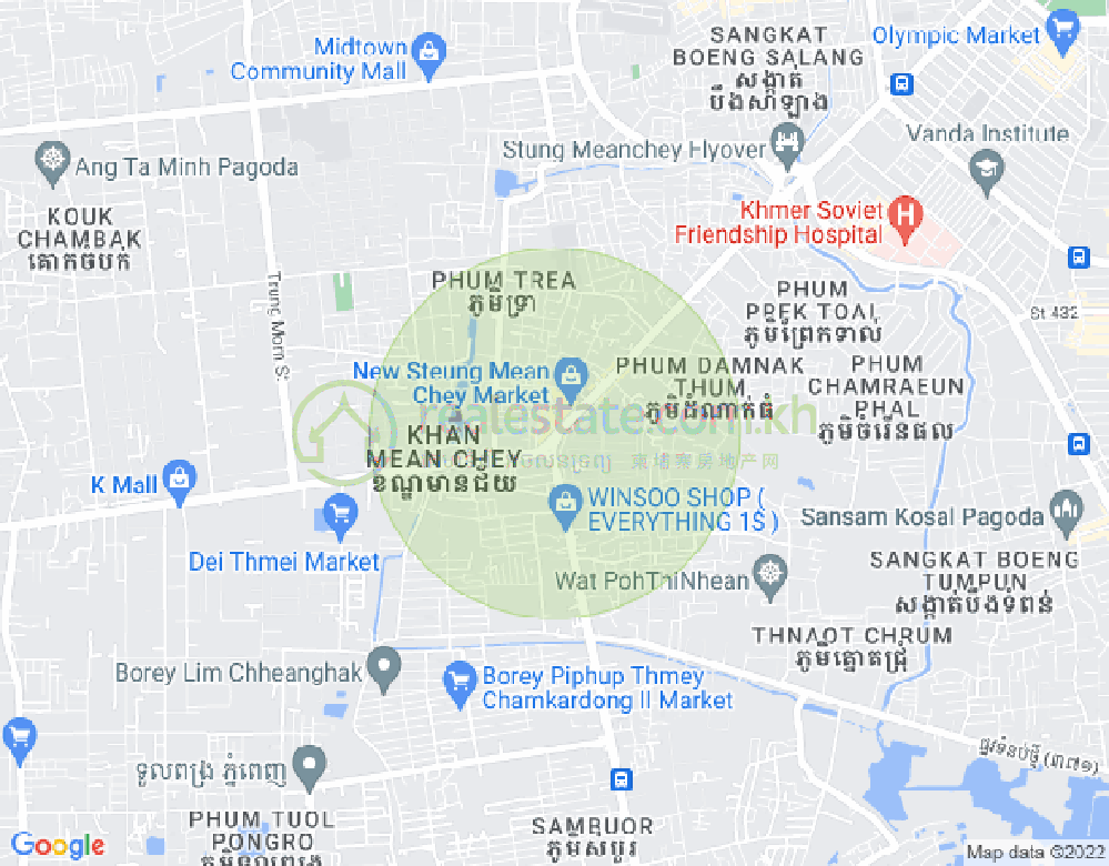 Carte de Stueng Mean chey, Meanchey, Phnom Penh