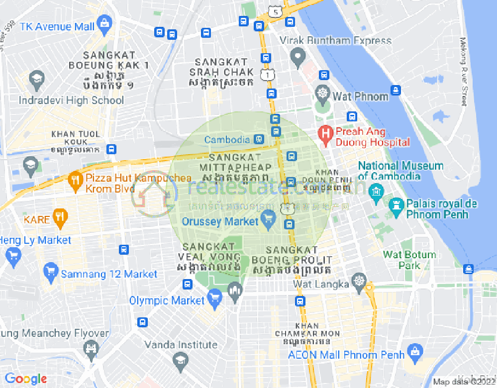 Mapa: Mittapheap, 7 Makara, Phnom Penh