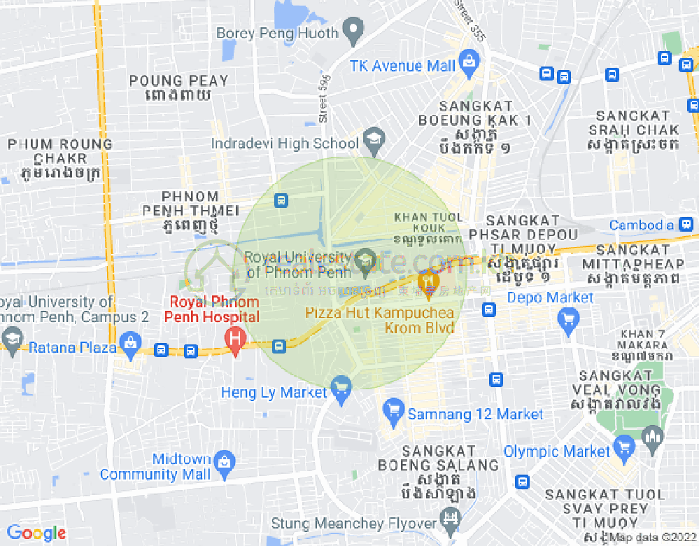 แผนที่ บึงกัก 1, ตuolโกก, พนมเปญ