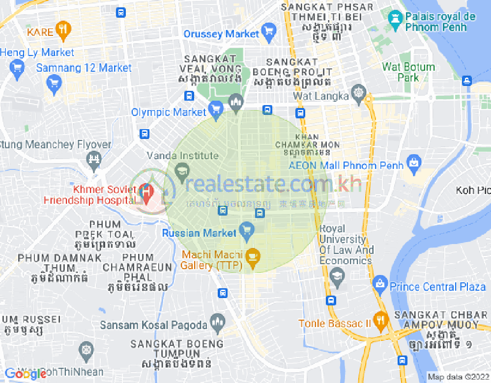 Mapa: BKK 3, Boeng Keng Kang, Phnom Penh