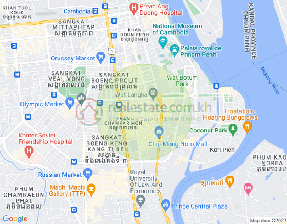 Map of BKK 1, Boeng Keng Kang, Phnom Penh