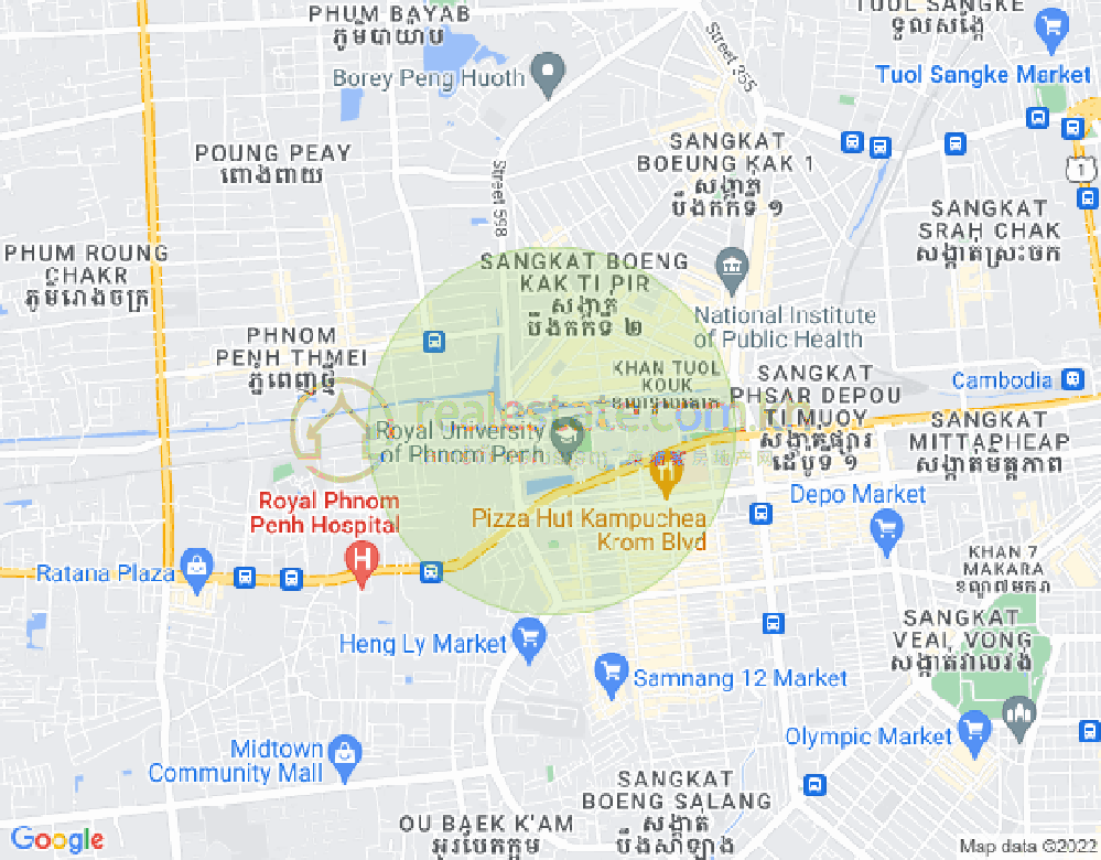 Map of Phsar Depou I, Toul Kork, Phnom Penh