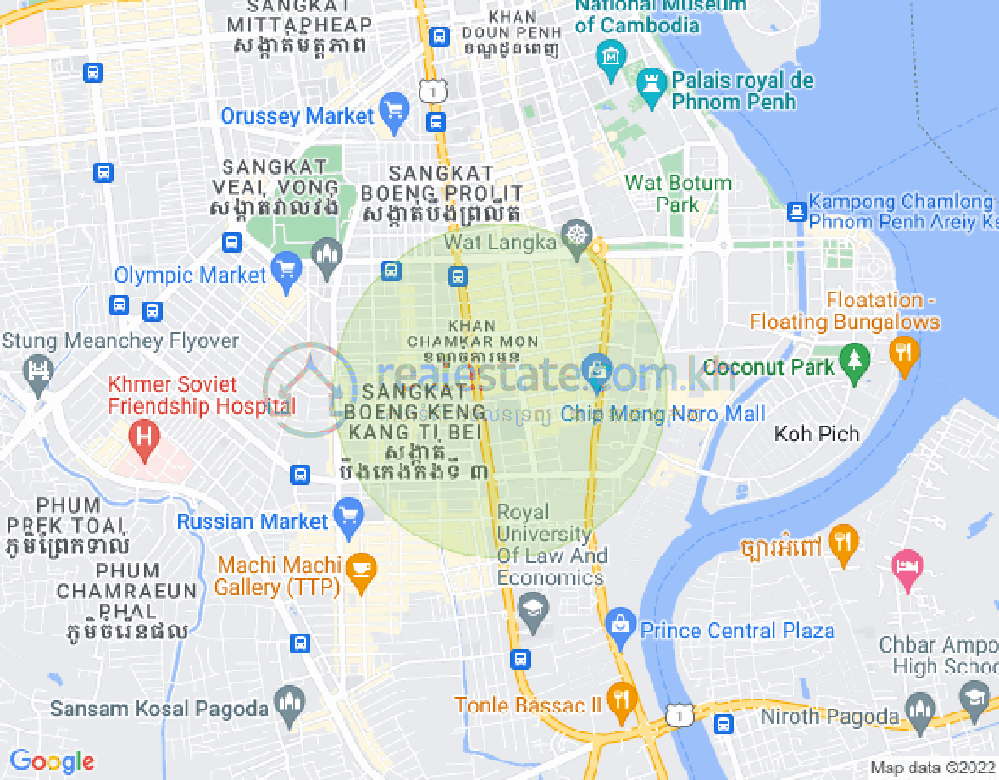 Mapa: BKK 3, Boeng Keng Kang, Phnom Penh