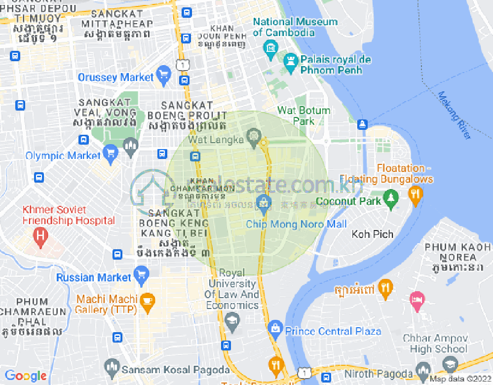 Mapa: BKK 2, Boeng Keng Kang, Phnom Penh