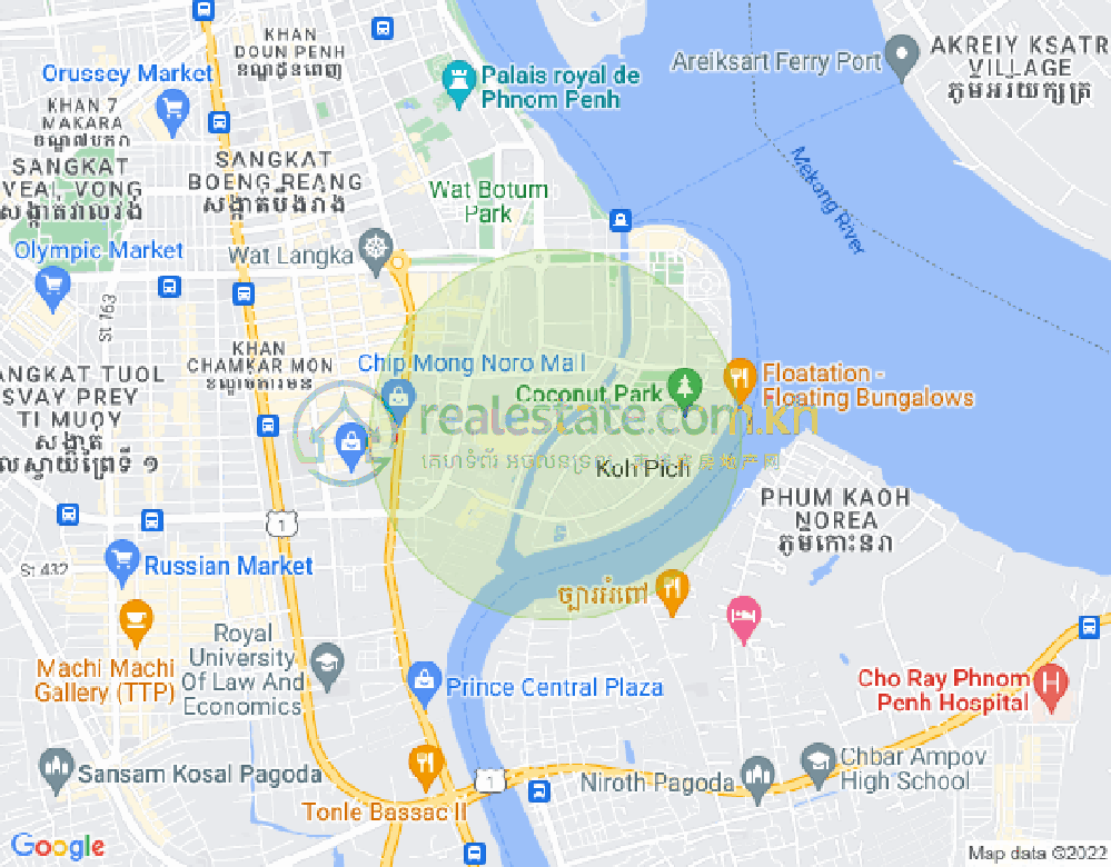 トンレバサック, チャムカモン, プノンペンの地図