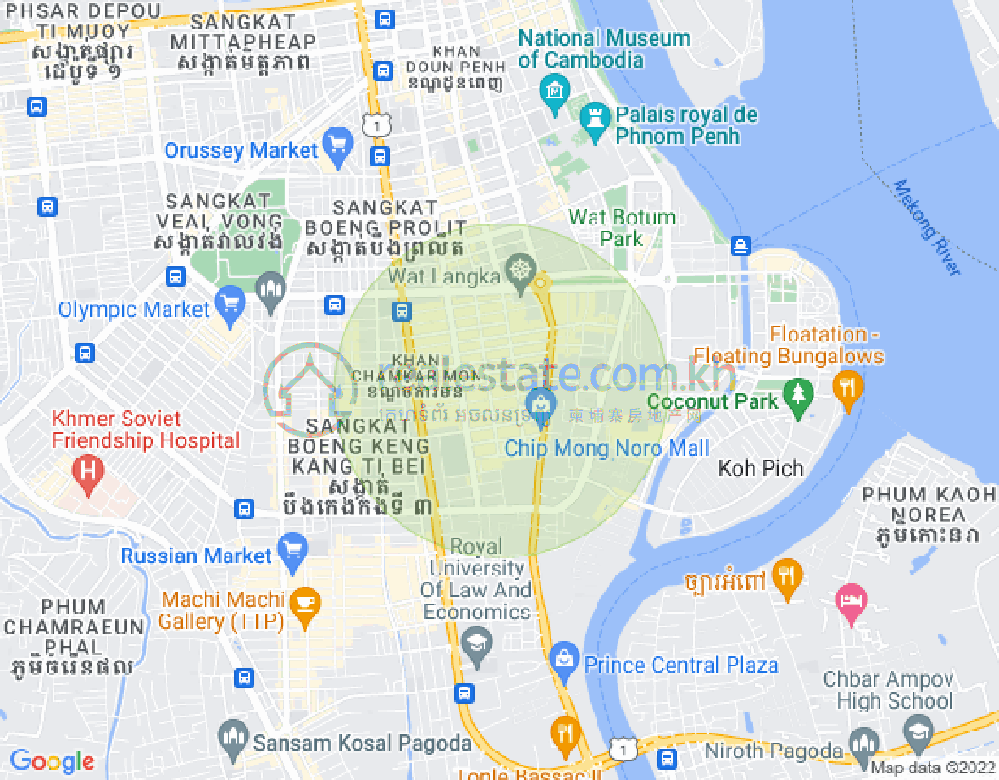 Map of BKK 1, Boeng Keng Kang, Phnom Penh