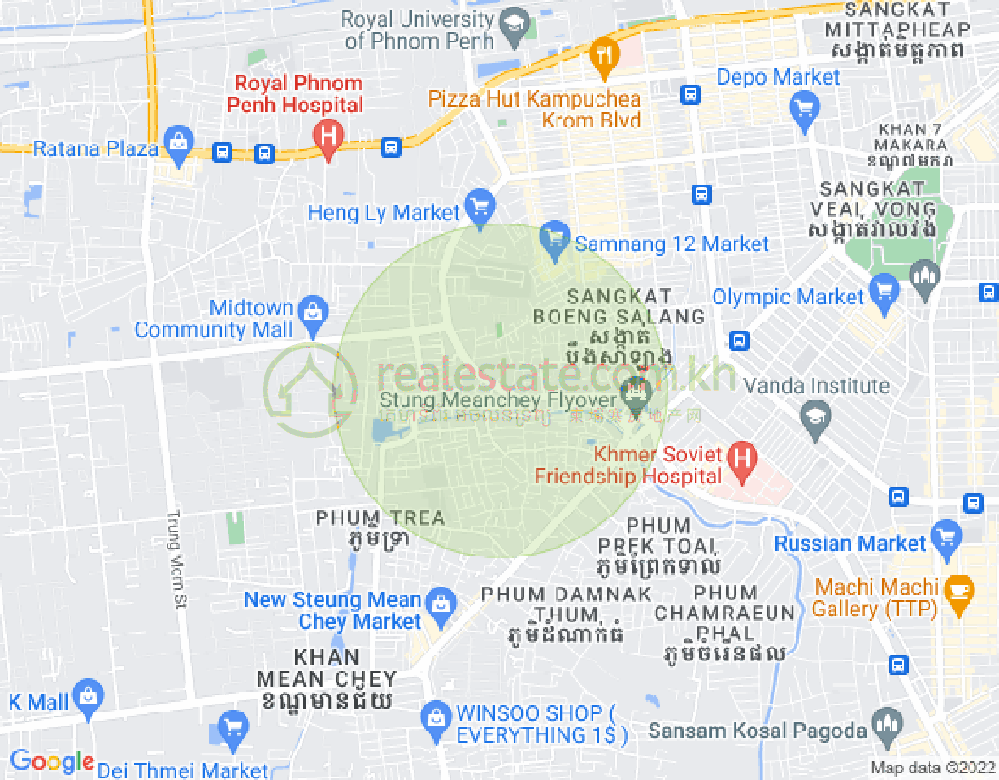 Carte de Tuek Thla, Sen Sok, Phnom Penh