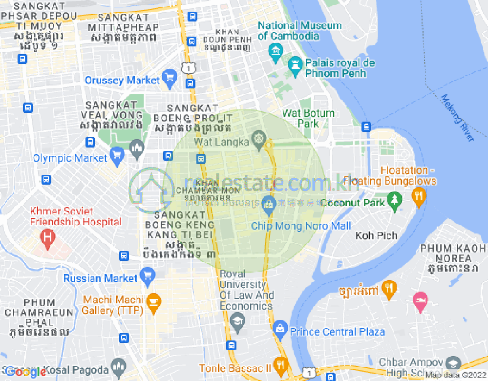 Map of BKK 1, Boeng Keng Kang, Phnom Penh