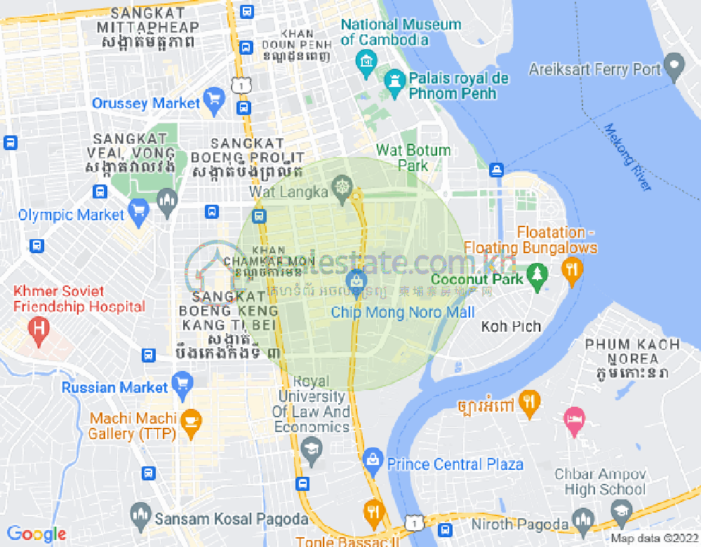 Map of BKK 1, Boeng Keng Kang, Phnom Penh