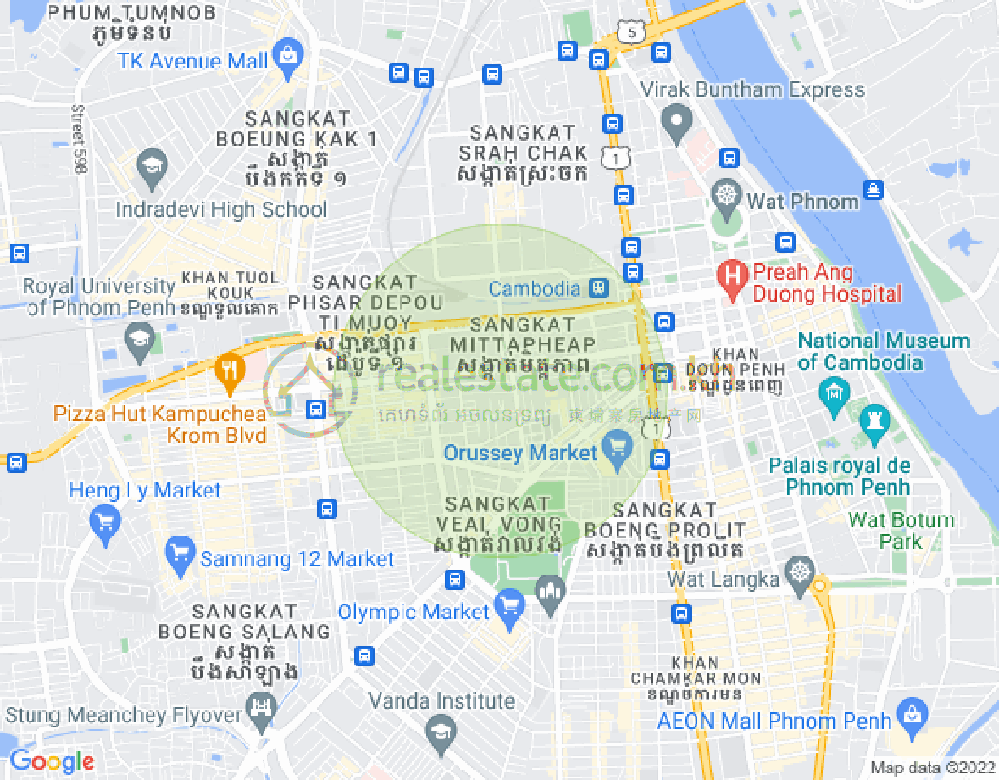 Veal Vong镇, 马卡拉区, 金边地图