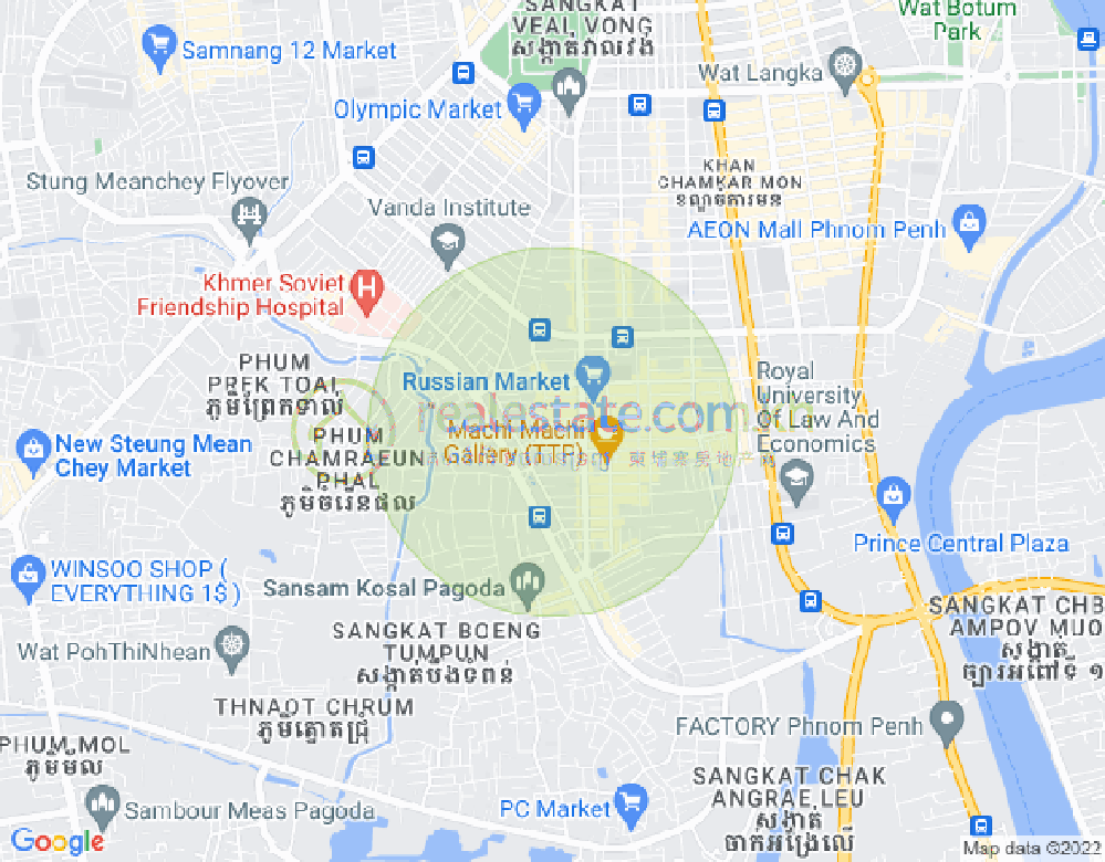 トゥールトンポン1, チャムカモン, プノンペンの地図