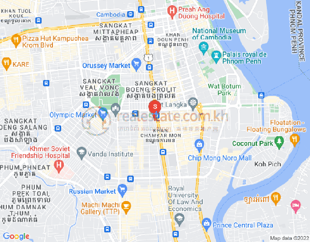 Mapa: BKK 3, Boeng Keng Kang, Phnom Penh