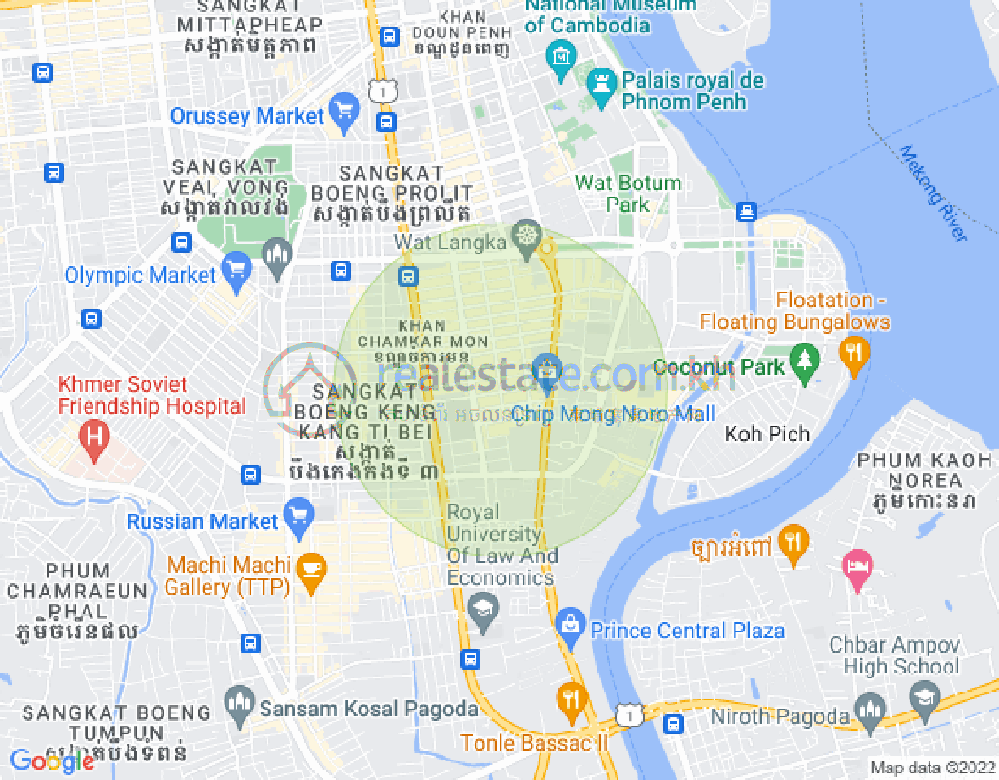 Mapa: BKK 2, Boeng Keng Kang, Phnom Penh