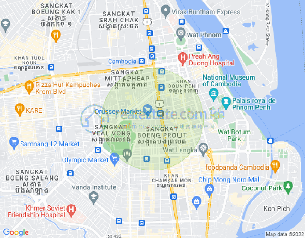 乌亚西1分区, 马卡拉区, 金边地图