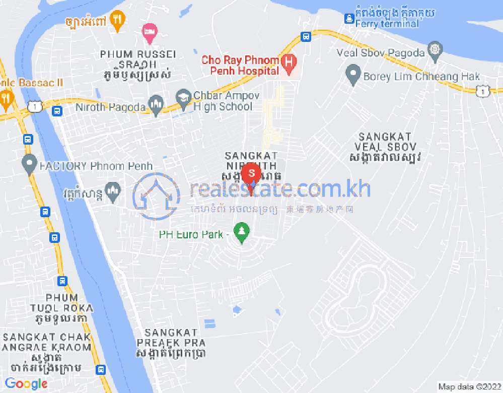 Map of Nirouth, Chbar Ampov, Phnom Penh