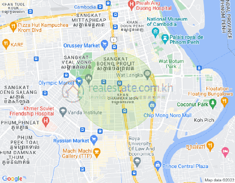 万景岗2分区（BKK2), 波哥堪, 金边地图